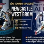 Ảnh bìa nhận định trận đấu giữa Newcastle vs West Brom tại vòng 2 Carabao Cup 2026/27, diễn ra vào lúc 01h45 ngày 27/08/2026 trên SVĐ St James' Park.