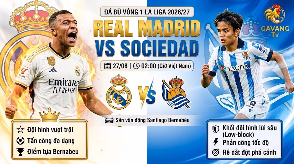 Nhận định Real Madrid vs Sociedad (02h00 27/8): Đẳng cấp Bernabeu